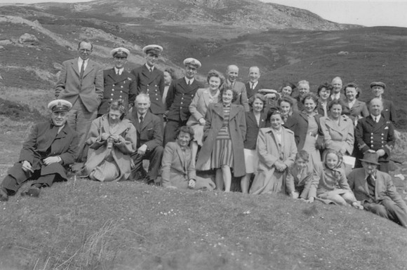 Naval Officers With Their Families