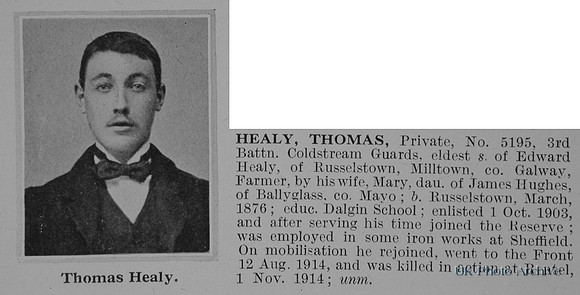Healy T Pte 5194 3rd Coldstream Guards Obit De Ruvignys Roll Of Honour Vol 1