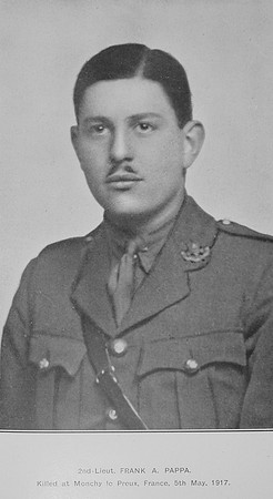 Pappa F A 2nd Lt 8th East Yorkshire Regiment Lloyds War Memorial