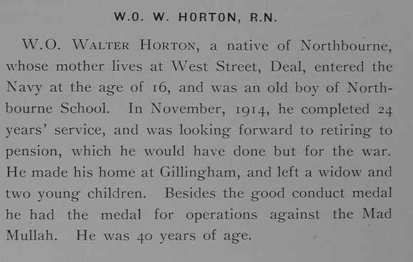 Horton W CPO 157792 HMS Formidable Royal Navy Obit