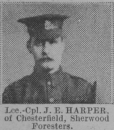 Harper J E L/Cpl Notts And Derby Regiment The Vivid 20th Feb 1915
