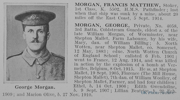 Morgan G Pte 4058 3rd Coldstream Guards Obit