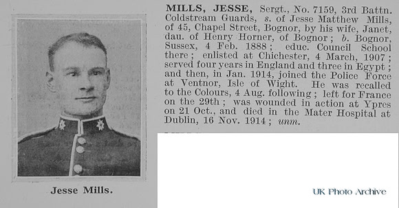 Mills J Sergt 7159 3rd Coldstream Guards Obit