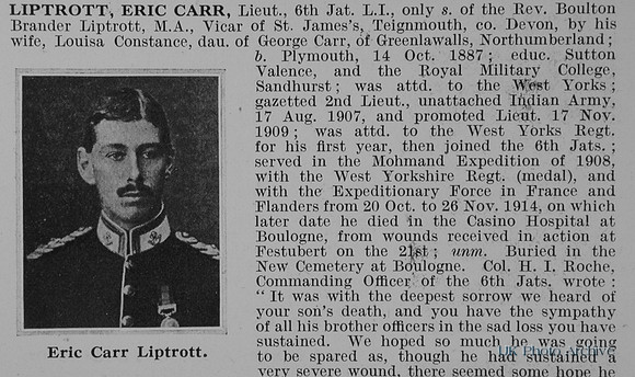 Liptrott E C Lt Indian Army Obit Part 1