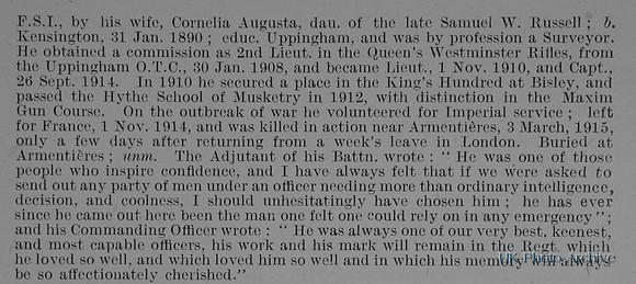 Townsend-Green H R Captain 16th London Regiment Obit Part 2