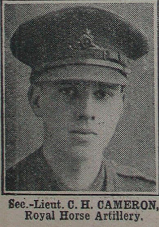 Cameron C H 2nd Lt RHA The War Illustrated 10th Apr 1915
