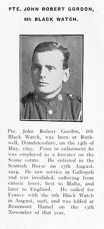 Gordon J R Pte 202079 4th Black Watch
