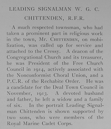 Chittenden W G C Signalman HMS Cressy Royal Navy Obit