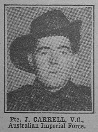 Carroll J Pte VC 33rd Australian Infantry The War Illustrated 25th May 1918
