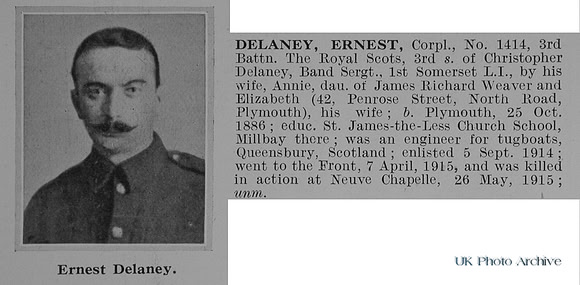 Delaney E Cpl 1414 3rd Royal Scots Obit