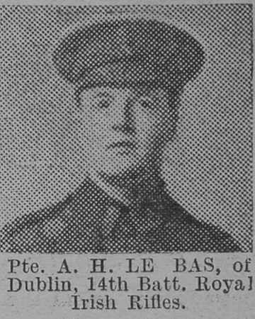 Le Bas A H Pte 14th Royal Irish Rifles The Vivid 27th Feb 1915