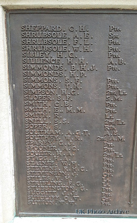 Sutton War Memorial Plaque 14