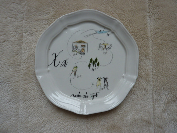 Anthropologie Linea Carta Xx Marks The Spot 6.5" Plate Diva Pyari