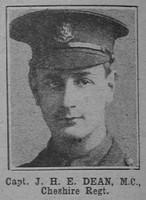 Dean J H E Captain MC + Bar 4th Attd 10th Cheshire Regiment The War Illustrated 3rd Aug 1918