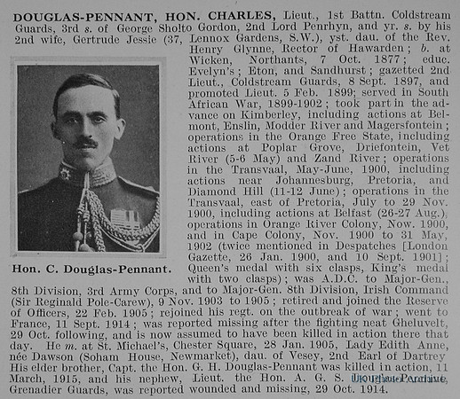 Douglas-Pennant C Lt The Hon 1st Coldstream Guards Obit