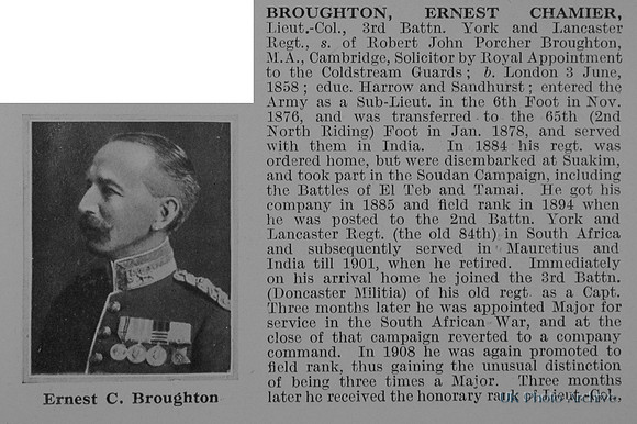 Broughton E C Lt Col 3rd York And Lancs Regiment Obit Part 1