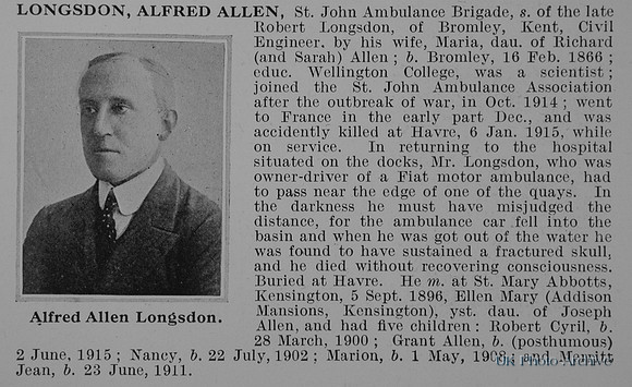 Longsdon A A St John Ambulance Brigade Obit