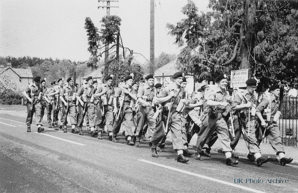 British Army Marching In Aldershot