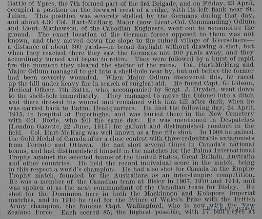 Hart-McHarg W F R  Lt Col 7th Canadian Expeditionary Force Obit Part 2