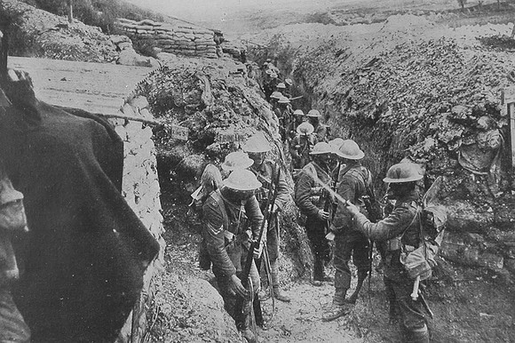 Lancashire Fusiliers Fixing Bayonets Before Going Over The Top On 1st July 1916