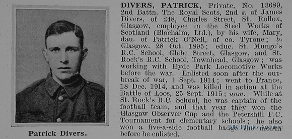 Divers P Pte 13689 2nd Royal Scots Obit