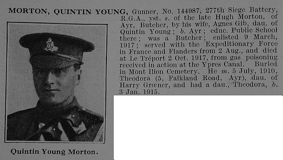 Morton Q Y Gnr Royal Garrison Artillery Obit De Ruvignys Roll Of Honour Vol 3