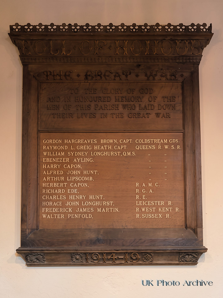 WW1 Memorial In Christ Church Coldharbour
