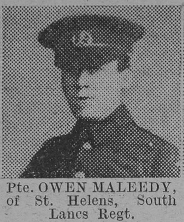 Maleedy O Pte South Lancs Regiment The Vivid 27th Feb 1915