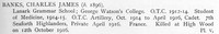 Banks C J Pte 7th Seaforth Highlanders Obit