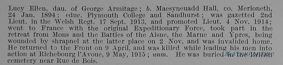 Corder H G A Lt 3rd Welsh Regiment Obit Part 2