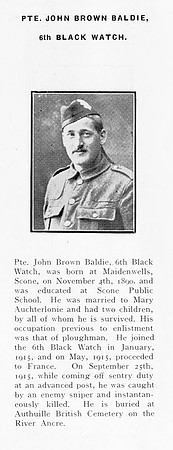 Baldie J B Pte 2819 6th Black Watch