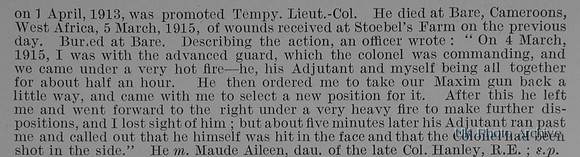 Newstead G P Major 2nd Suffolk Regiment Obit Part 2
