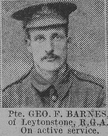 Barnes G F Pte Royal Garrison Artillery The Vivid 20th Feb 1915