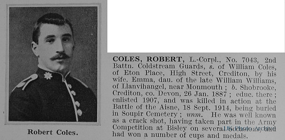 Coles R L/Cpl 7043 2nd Coldstream Guards Obit