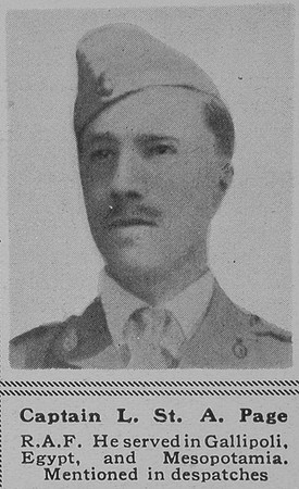 Page L St A Captain RFC The Sphere 28th Sep 1918