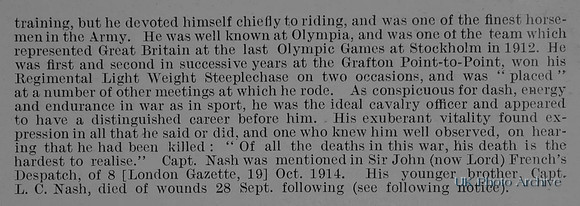 Nash E R Lt 16th Lancers Obit Part 2 De Ruvignys Roll Of Honour Vol 1