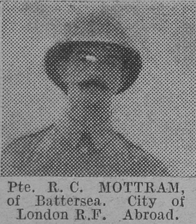 Mottram R C Pte Royal Fusiliers The Vivid 20th Feb 1915