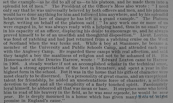 Loxton C E H 2nd Lt 5th North Staffs Regiment Obit Part 2
