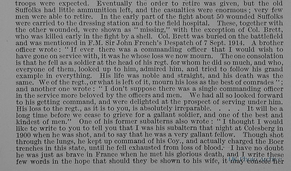 Brett C A H Lt Col DSO 2nd Suffolk Regiment Obit Part 3