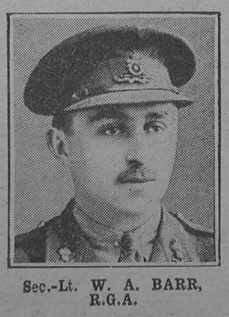 Barr W A 2nd Lt Royal Garrison Artillery The War Illustrated 5th Oct 1918